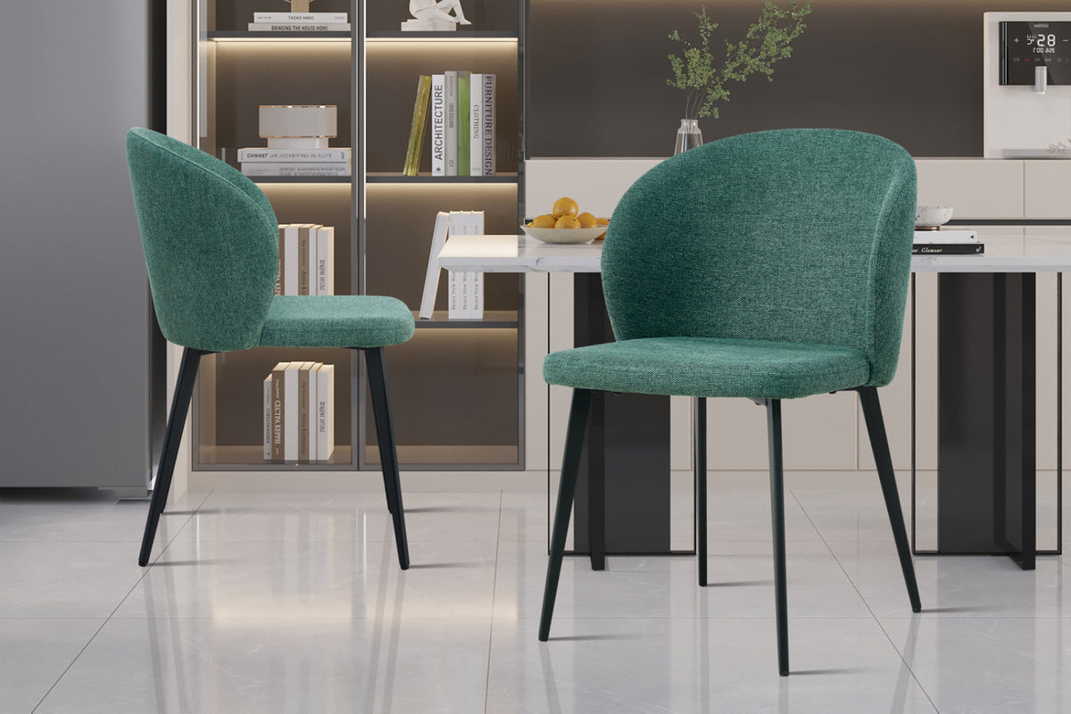 Lot de 2 chaises Toledo – Tissu vert