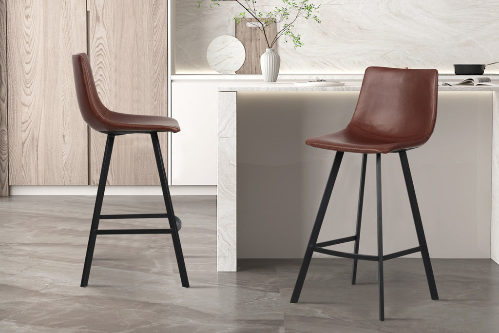Chaise de comptoir Ozan – Brun – vue 2