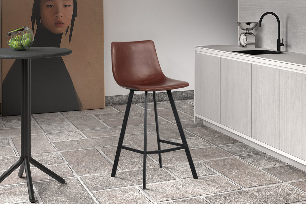 Chaise de comptoir Ozan – Brun – vue 3