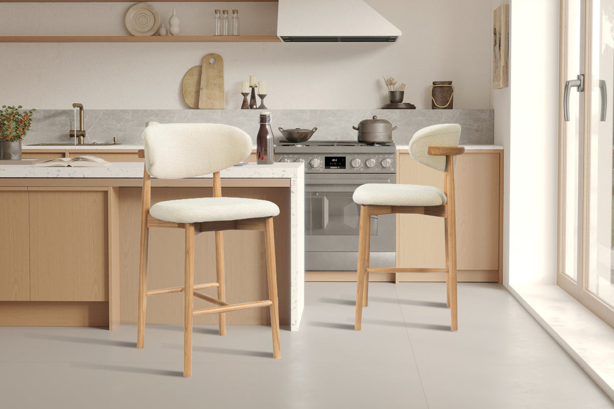 Chaise de comptoir Clara – Frêne naturel