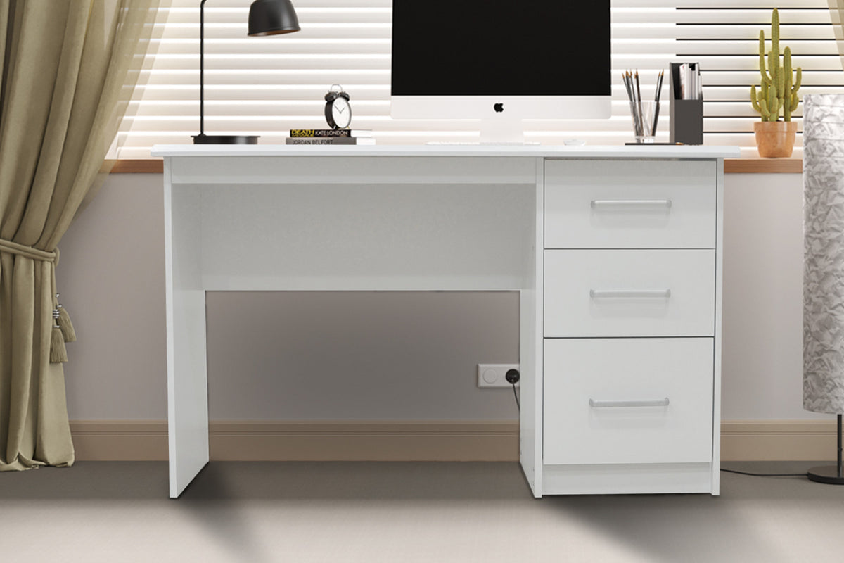 Bureau Mateo – 3 tiroirs blanc