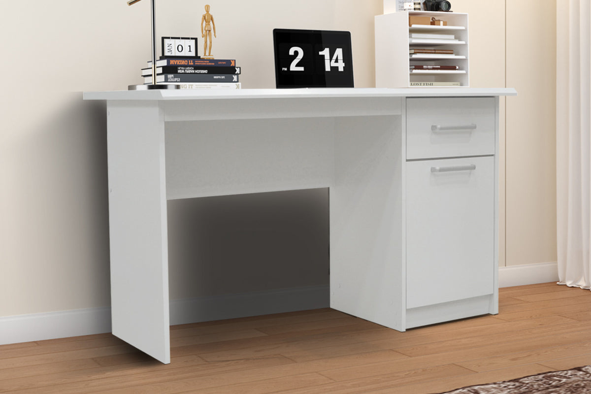 Bureau Milou – 1 tiroir 1 porte blanc