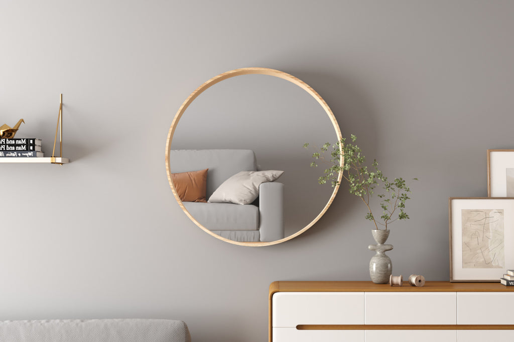Miroir Ria – chêne vieilli – 80x80 cm