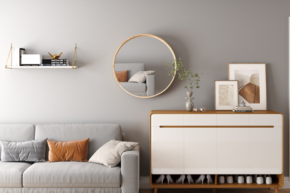 Miroir Ria – chêne vieilli – 80x80 cm