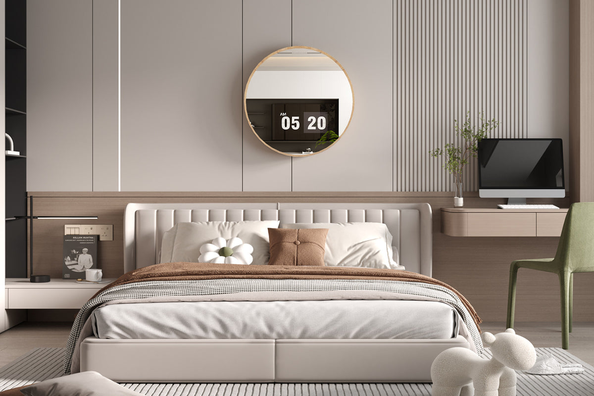 Miroir Roxy – chêne vieilli – 80x80 cm