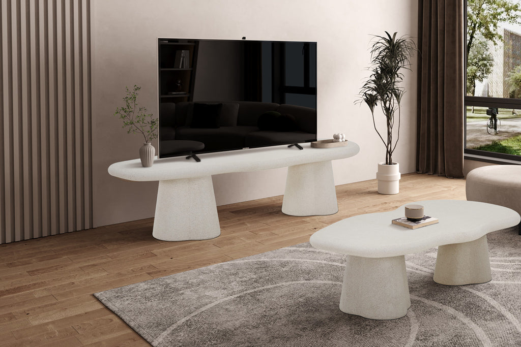 Meuble TV Faro – organique ciment – 160 cm