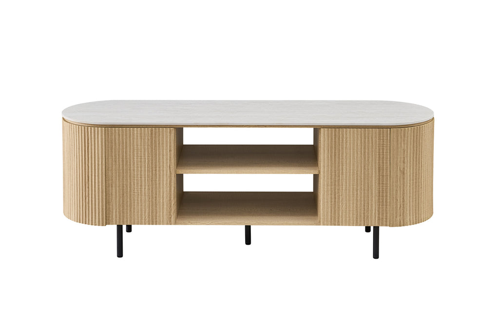Meuble TV Vigo – Chêne naturel · baroque gris