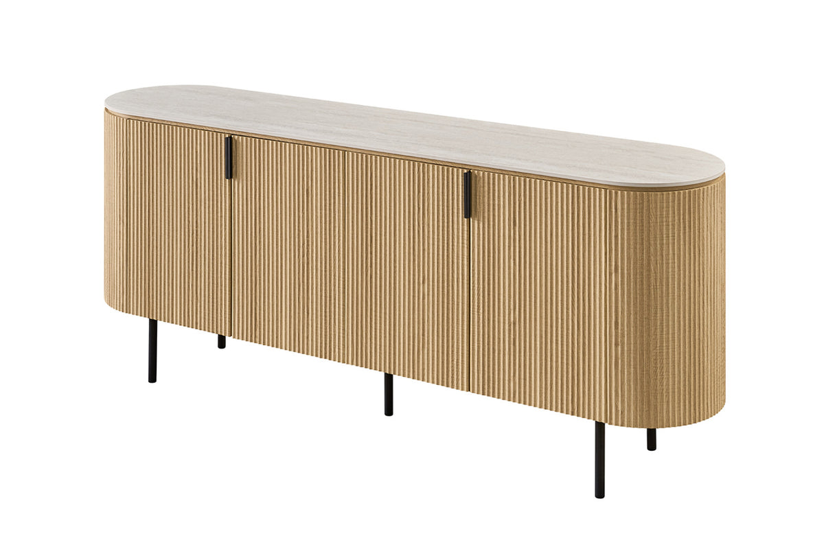 Bahut Vigo – Chêne naturel · baroque gris
