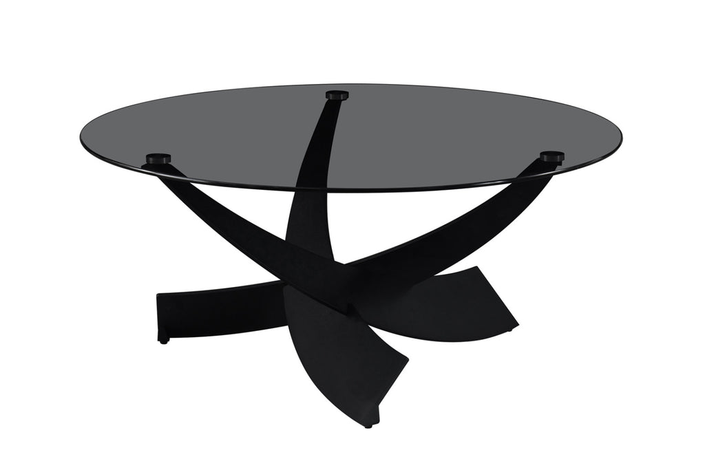 Table basse Weston – ronde verre clair gris