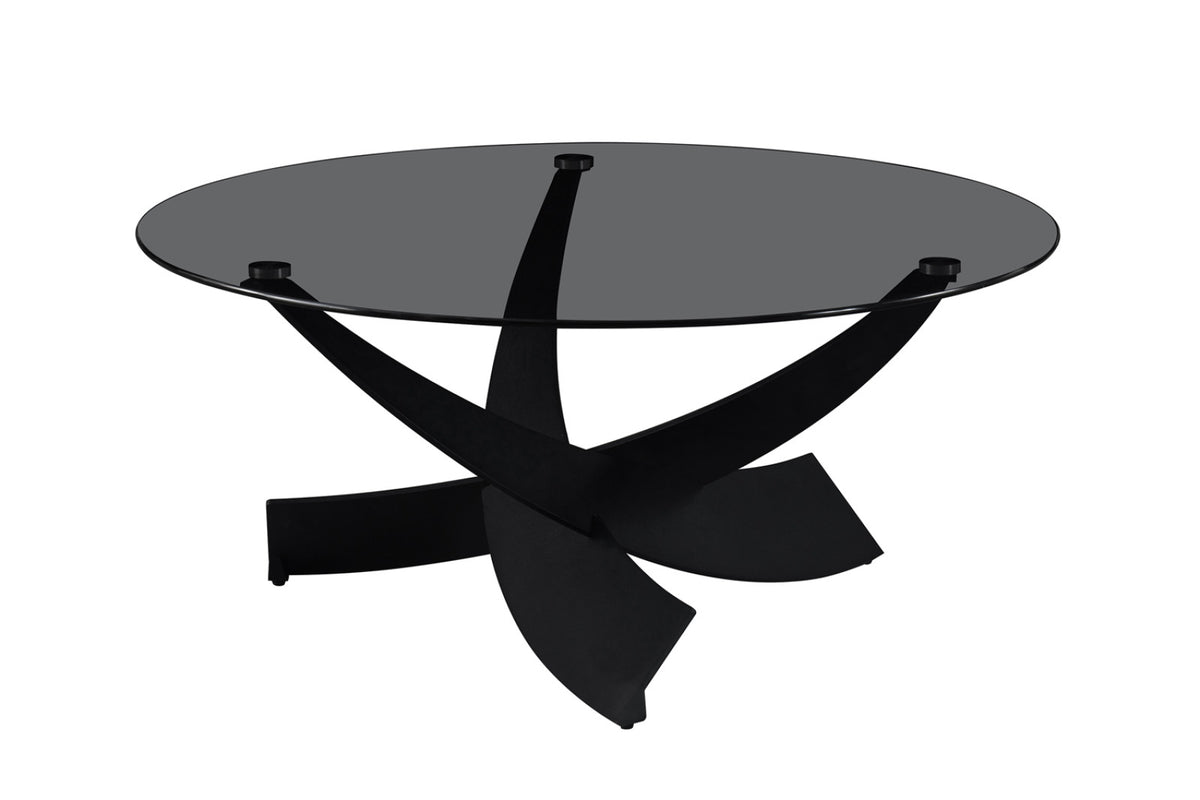 Table basse Weston – ronde verre clair gris