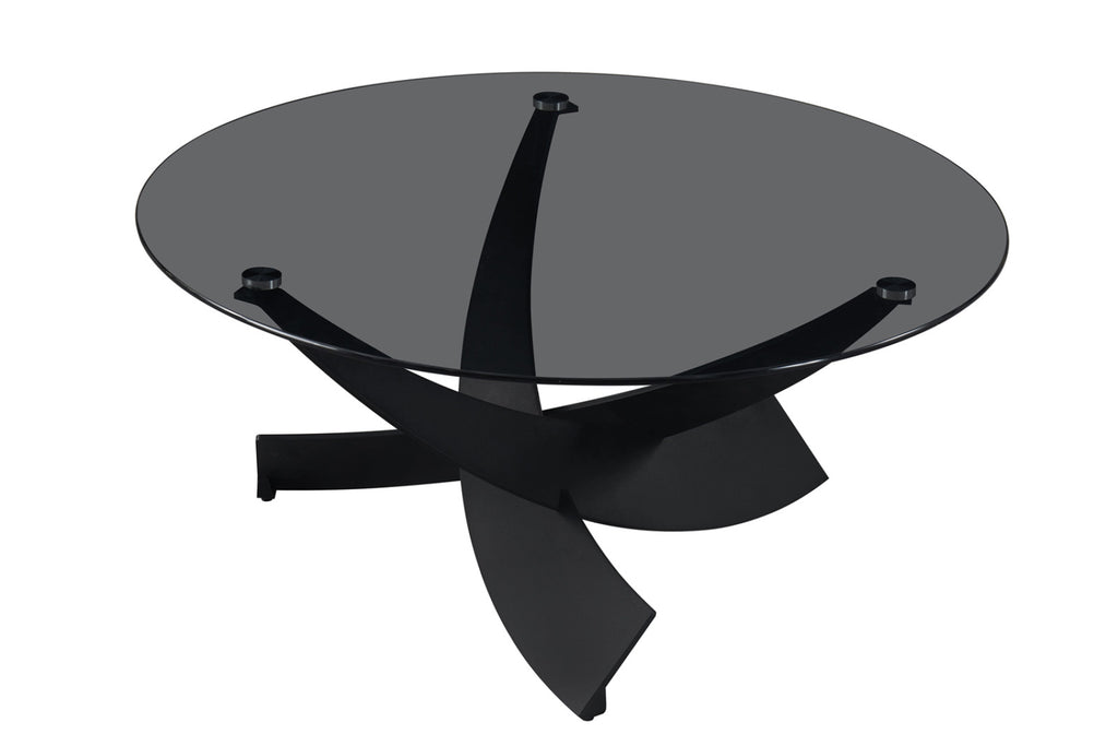 Table basse Weston – ronde verre clair gris