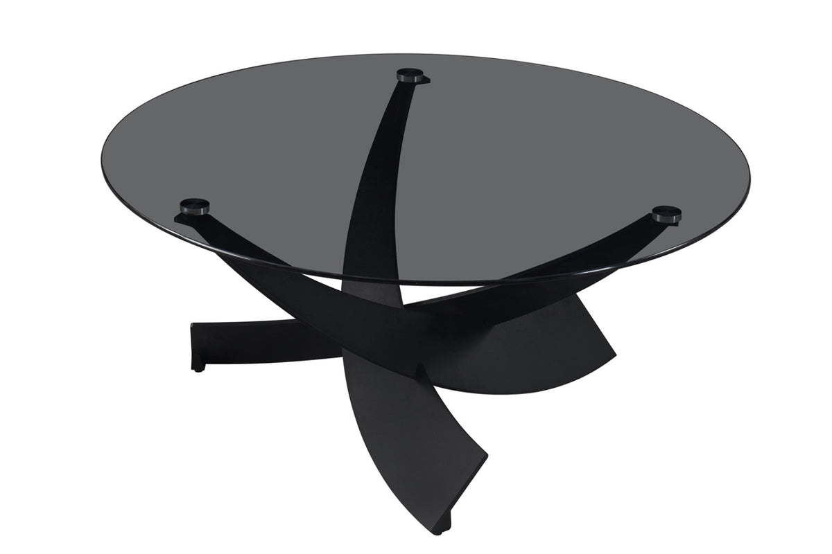 Table basse Weston – ronde verre clair gris