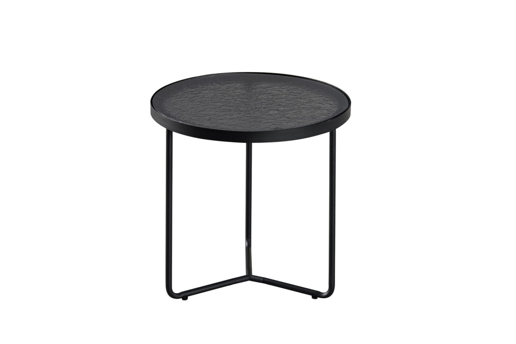 Set table basse Melia – ronde gris verre