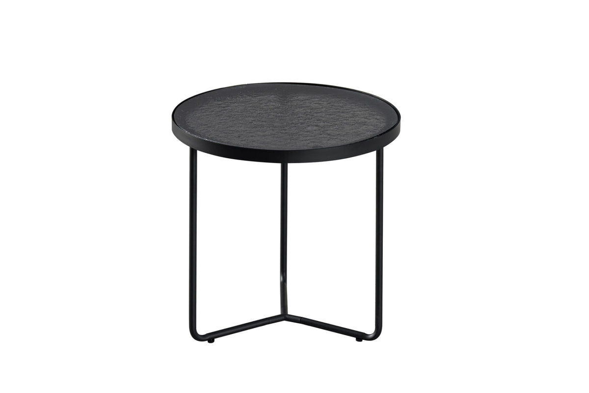 Set table basse Melia – ronde gris verre
