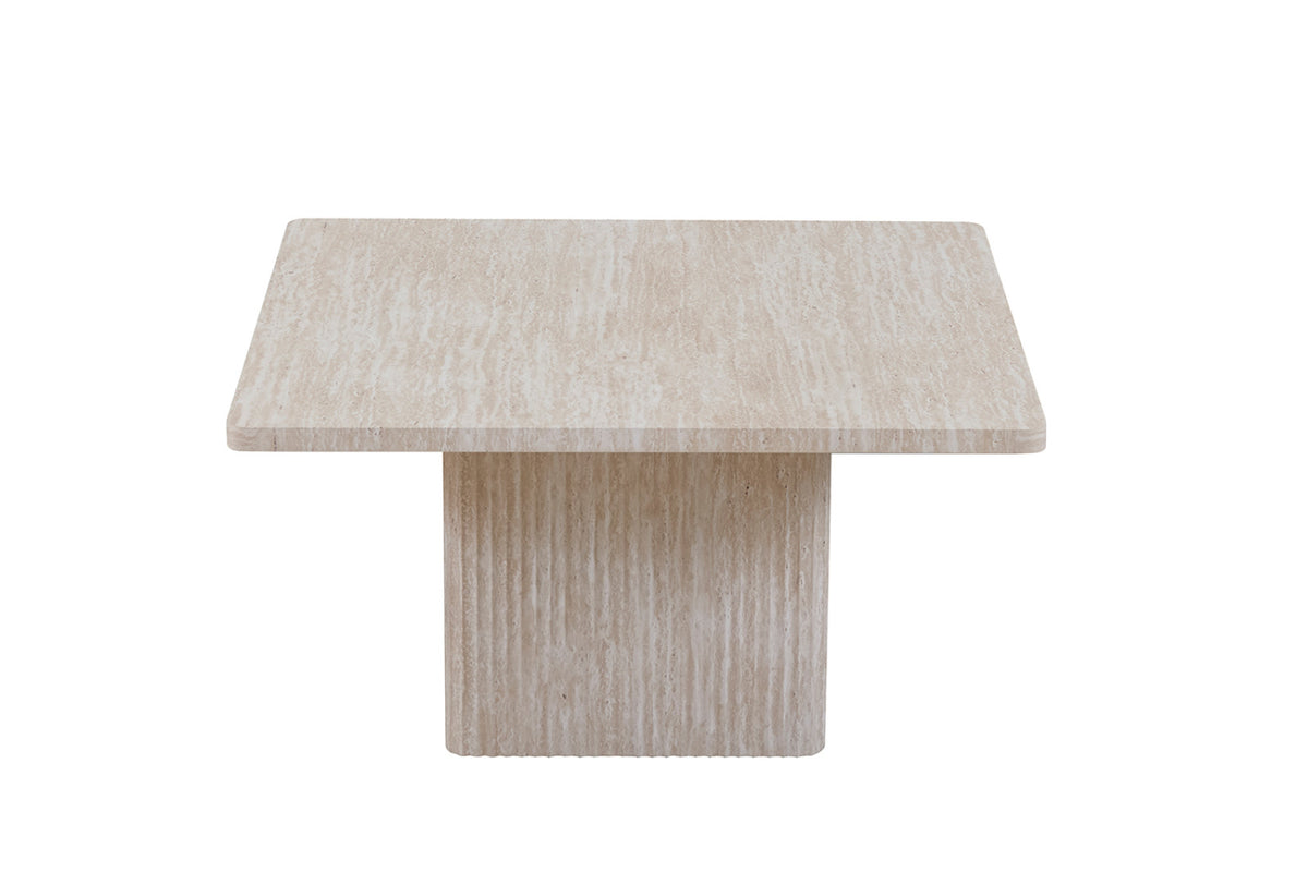 Set de 2 table basses Bobby – décor travertin beige