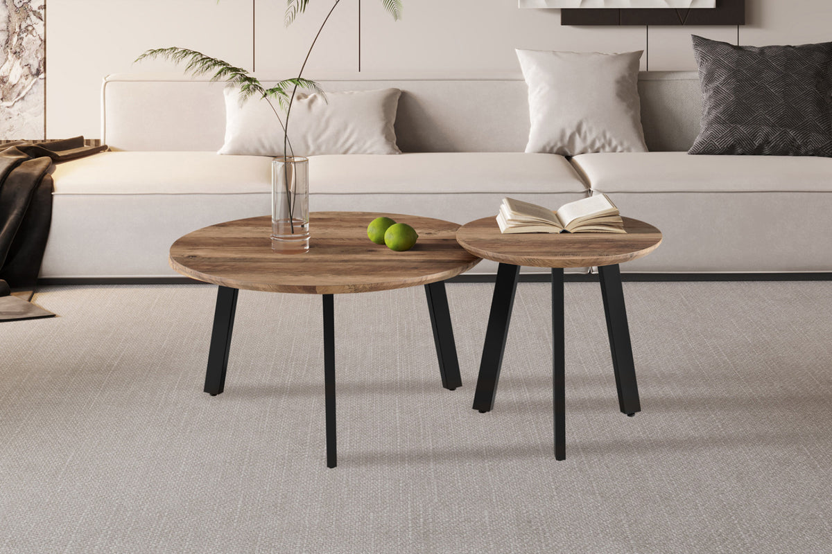 Set de 2 table basses Aziz – décor mango