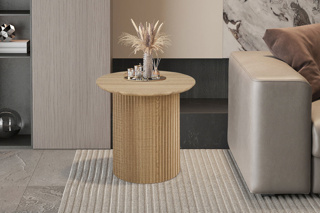 Table basse Lagos – Chêne naturel – Ronde Ø 50 cm