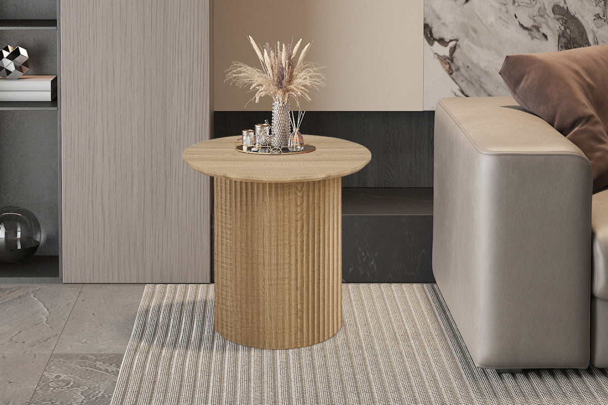 Table basse Lagos – Chêne naturel – Ronde Ø 50 cm