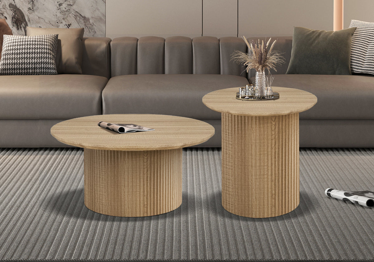 Table basse Lagos – Chêne naturel – Ronde Ø 50 cm