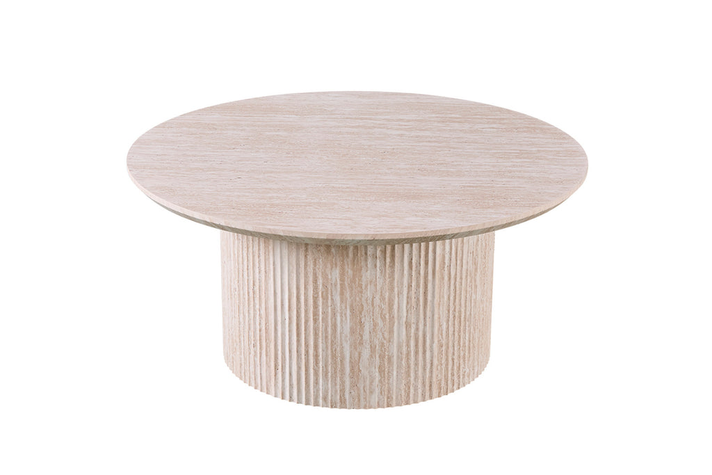 Table basse Lagos – Travertin beige – Ronde Ø 80 cm