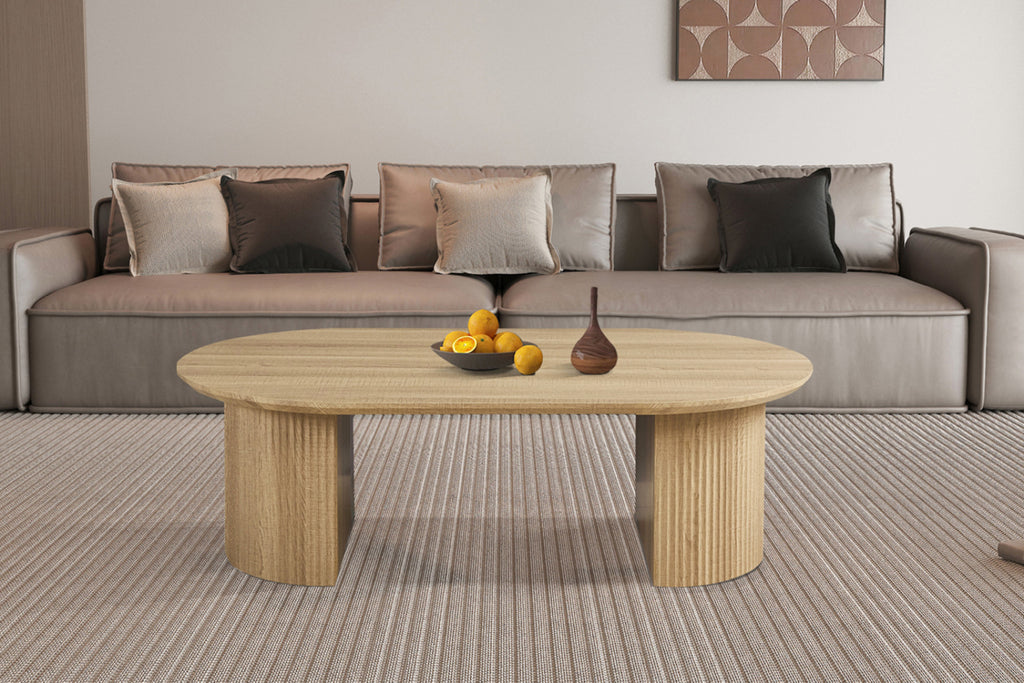 Table basse Lagos – Chêne naturel – Ovale 120 × 70 cm