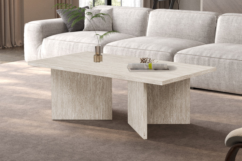 Table basse Litar – Travertin beige