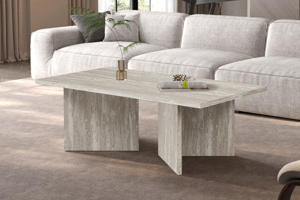 Table basse Litar – Travertin gris