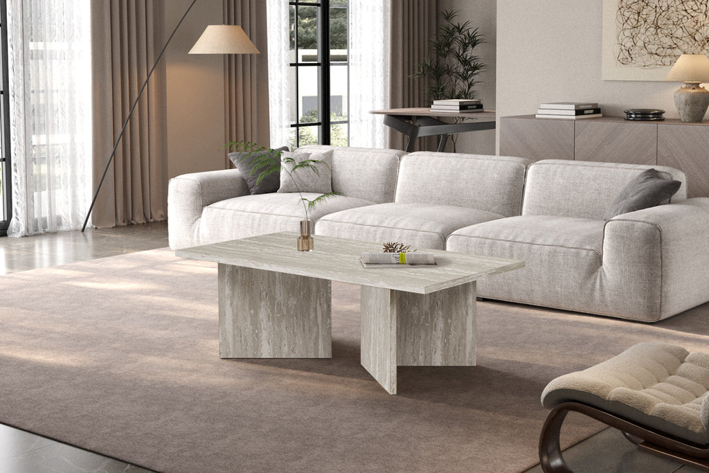 Table basse Litar – Travertin gris