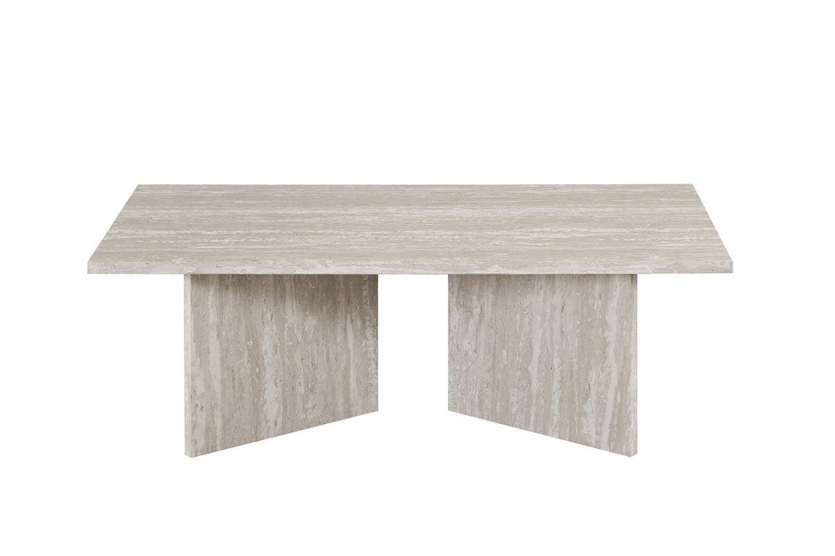 Table basse Litar – décor travertin gris