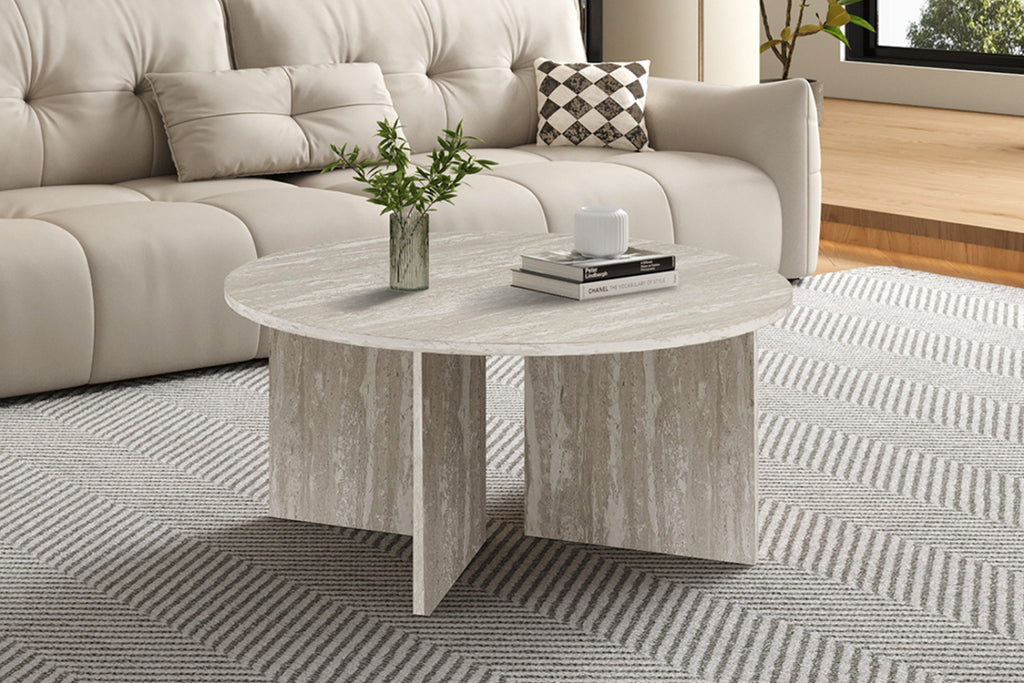 Table basse Drasir – Travertin gris