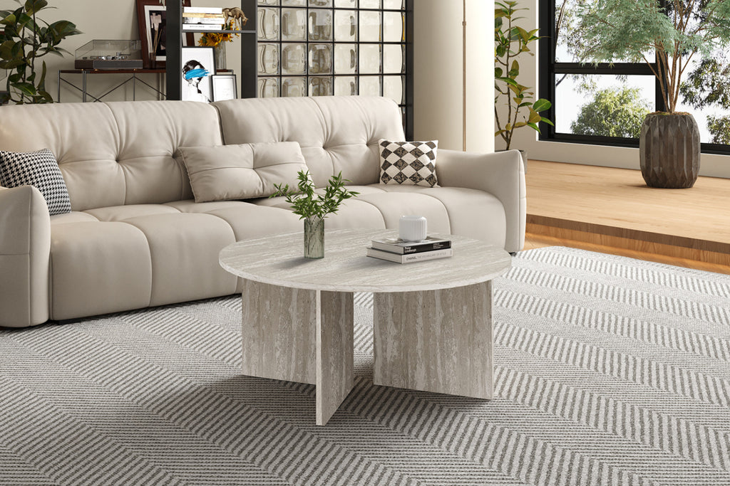 Table basse Drasir – Travertin gris