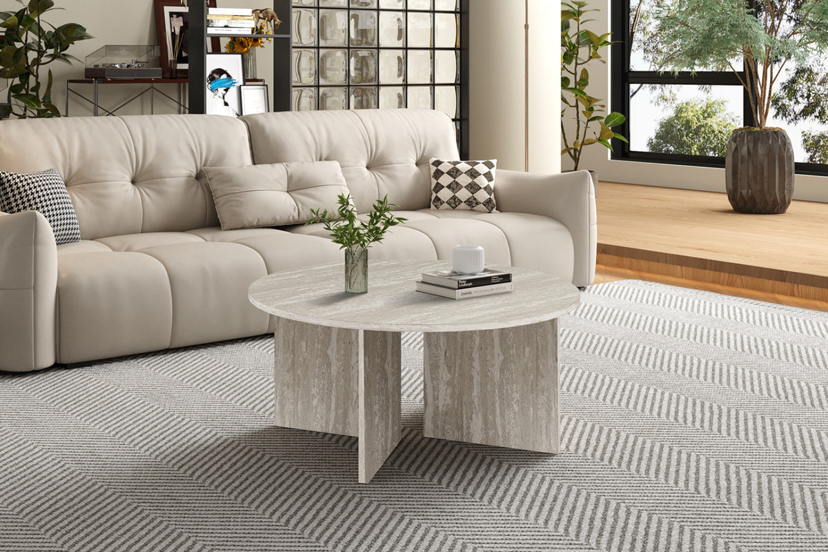 Table basse Drasir – Travertin gris