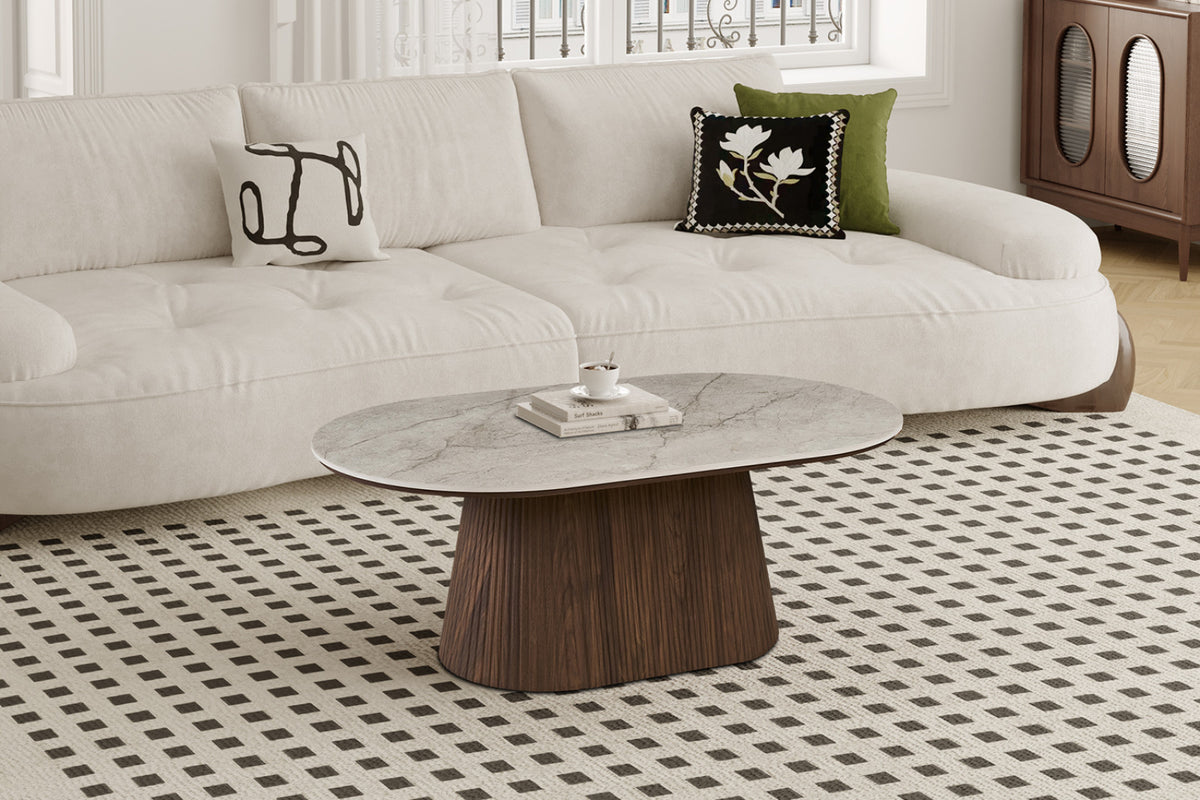 Table basse Vigo – décor chêne foncé shakespear beige – 120 cm