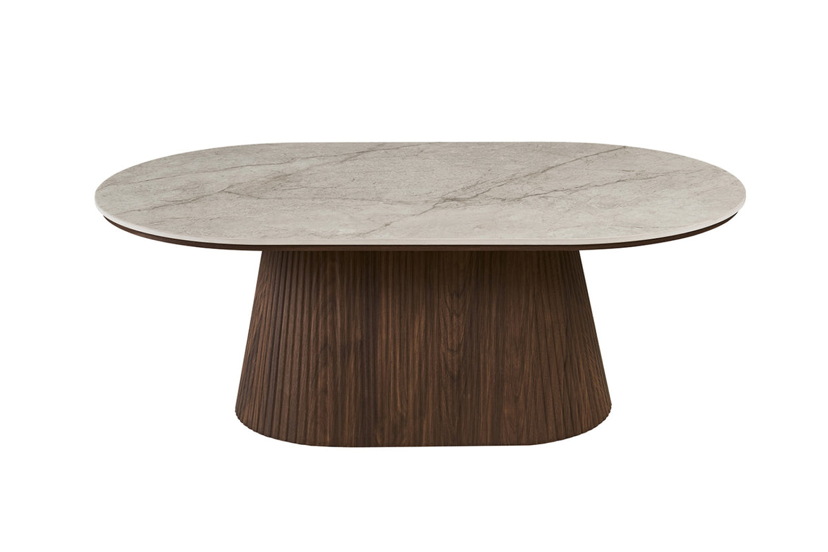 Table basse Vigo – décor chêne foncé shakespear beige – 120 cm