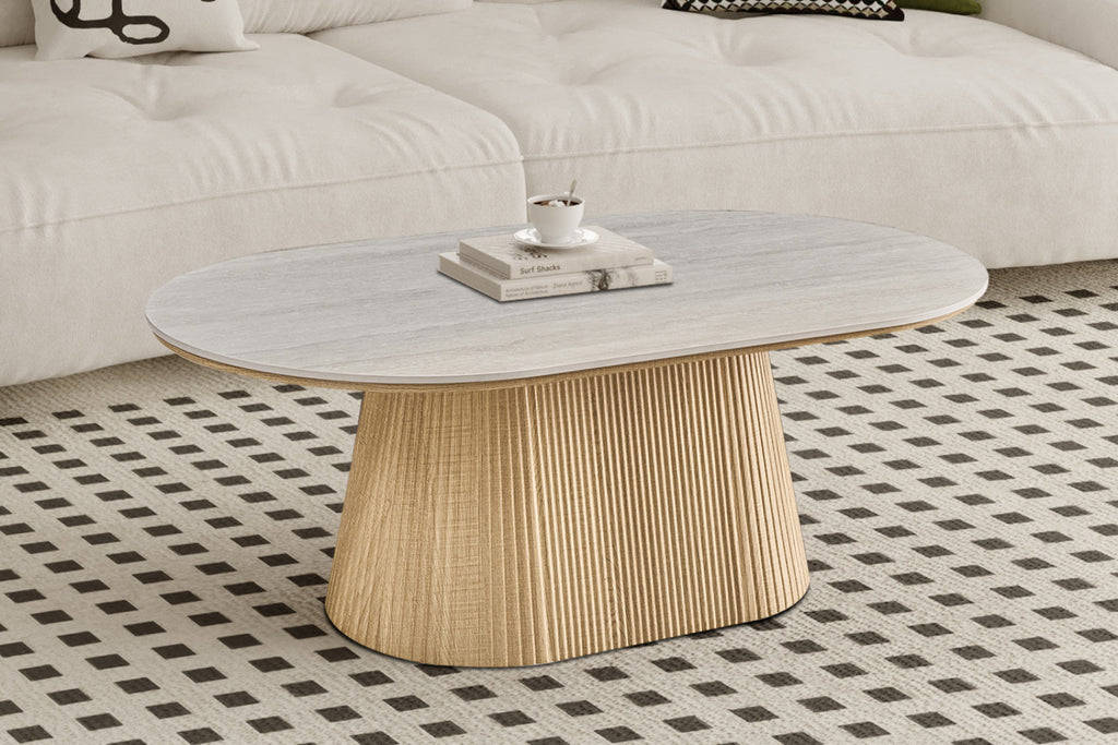 Table basse Vigo – Chêne naturel · baroque gris