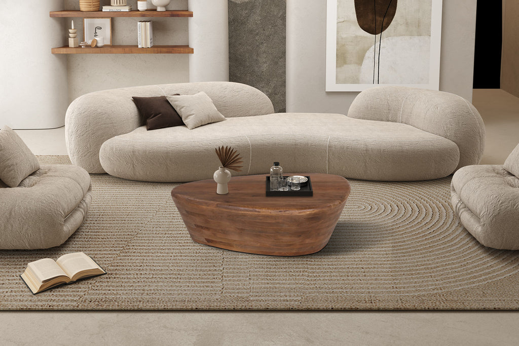 Table basse Evan – bois de manguier brun clair