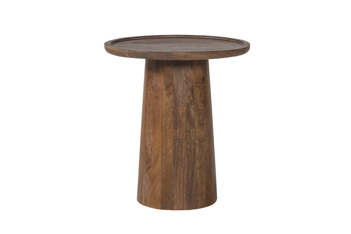 Table basse Jules – ronde bois de manguier brun clair – 45x50 cm