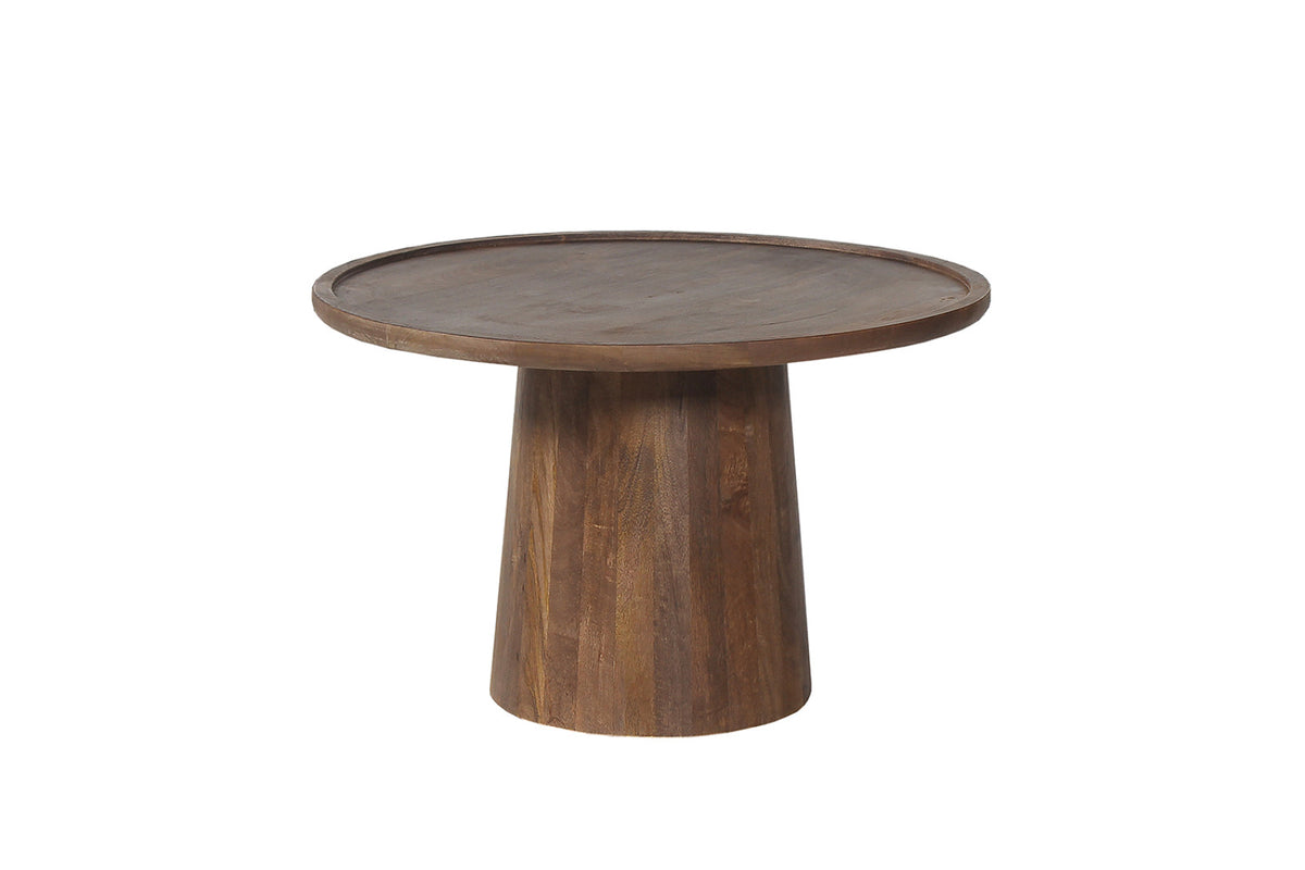 Table basse Jules – ronde bois de manguier brun clair – 65x40 cm