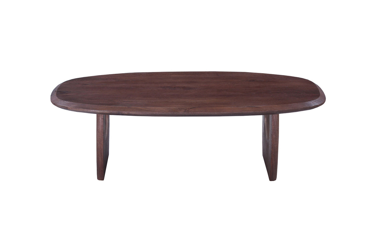 Table basse Braga – ovale danoise bois de manguier brun foncé