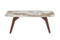 Table basse Alma – brillante pandora, pied noyer – 120x60 cm