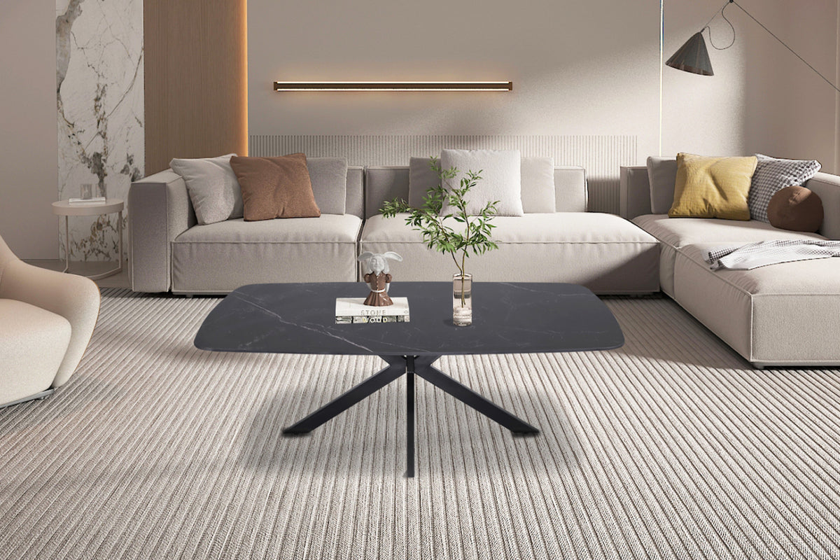 Table basse Apollo – ovale danoise pierre noir – 130 cm