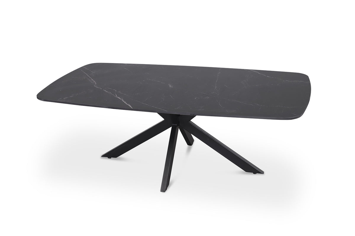 Table basse Apollo – Noir – Ovale 130 × 70 cm