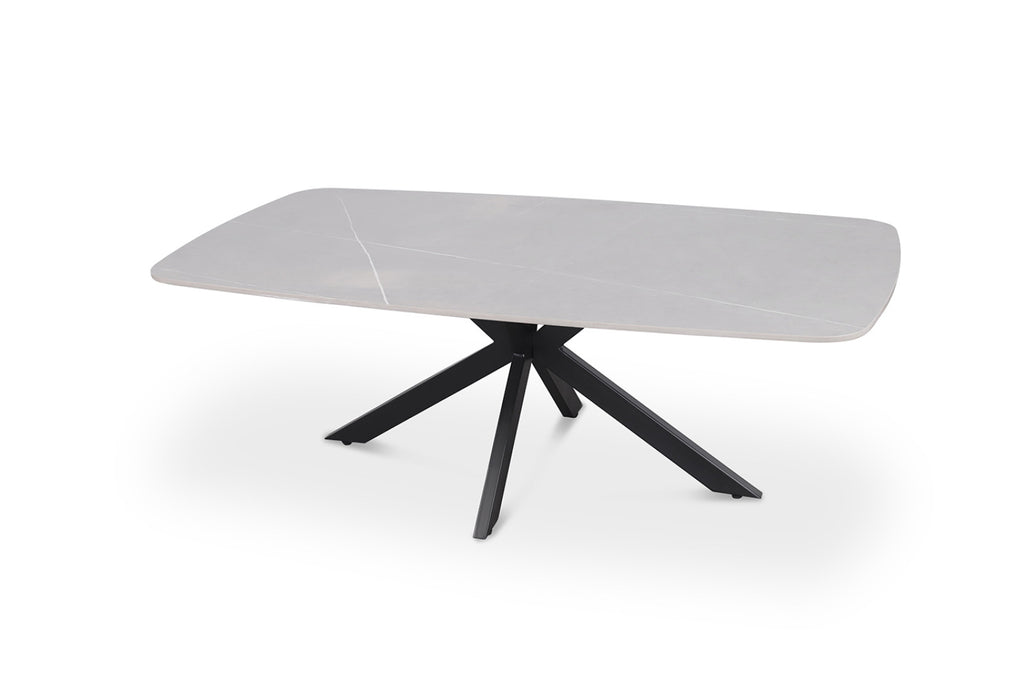 Table basse Apollo – Gris – Ovale 130 × 70 cm