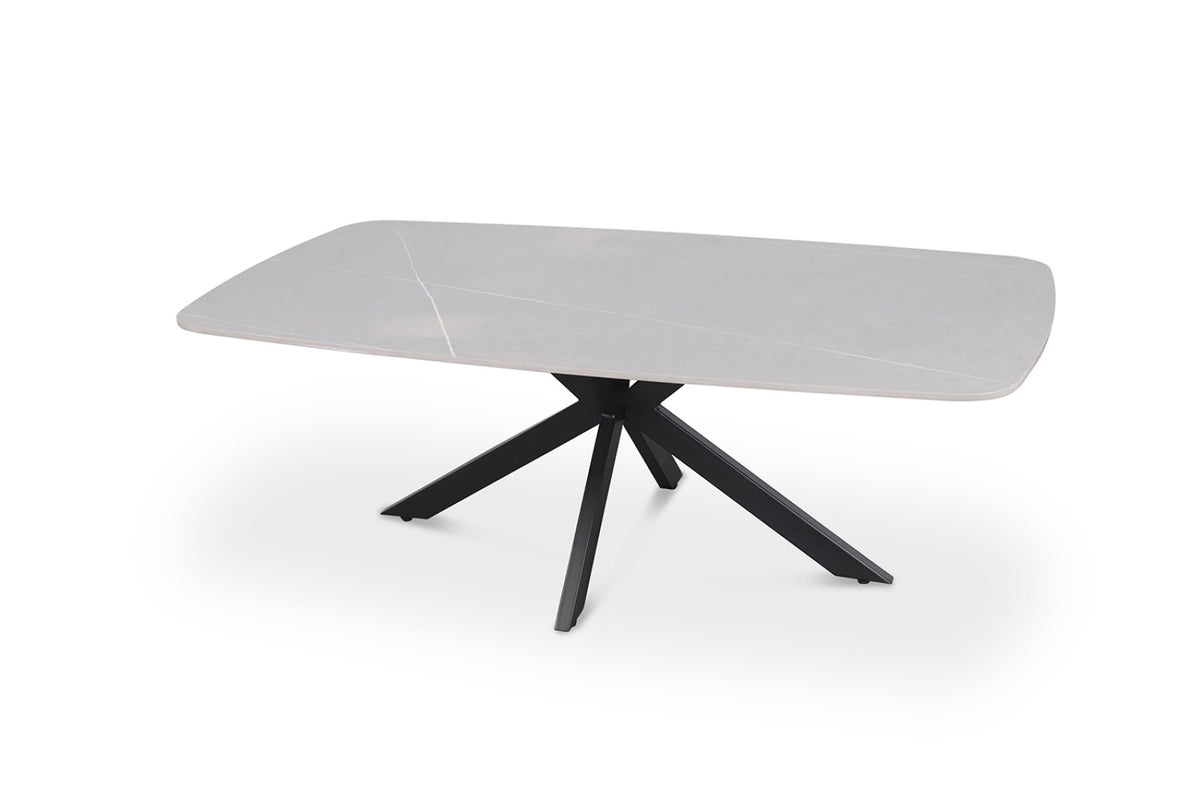 Table basse Apollo – Gris – Ovale 130 × 70 cm