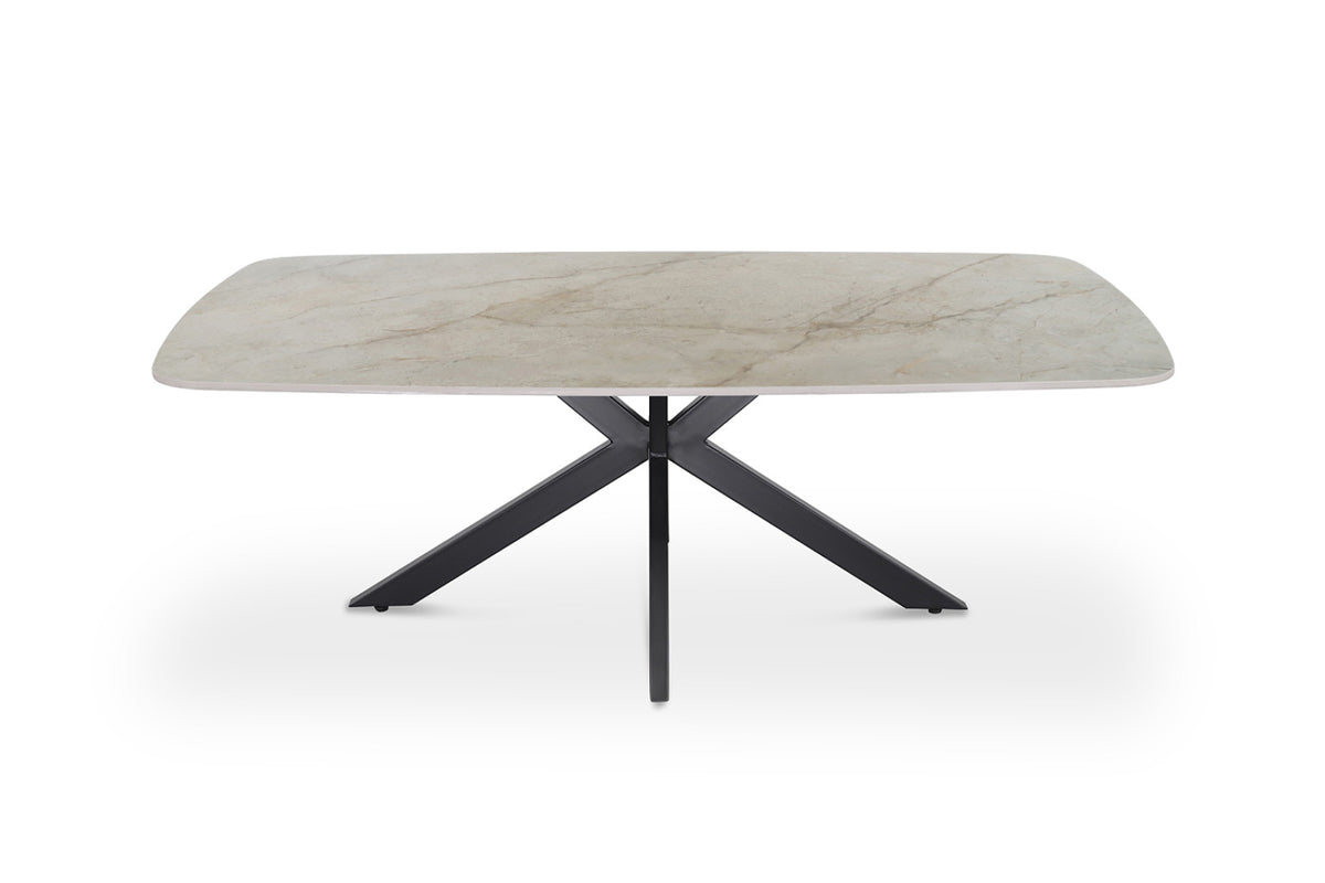 Table basse Apollo – ovale danoise pierre brillant shakespear beige – 130 cm