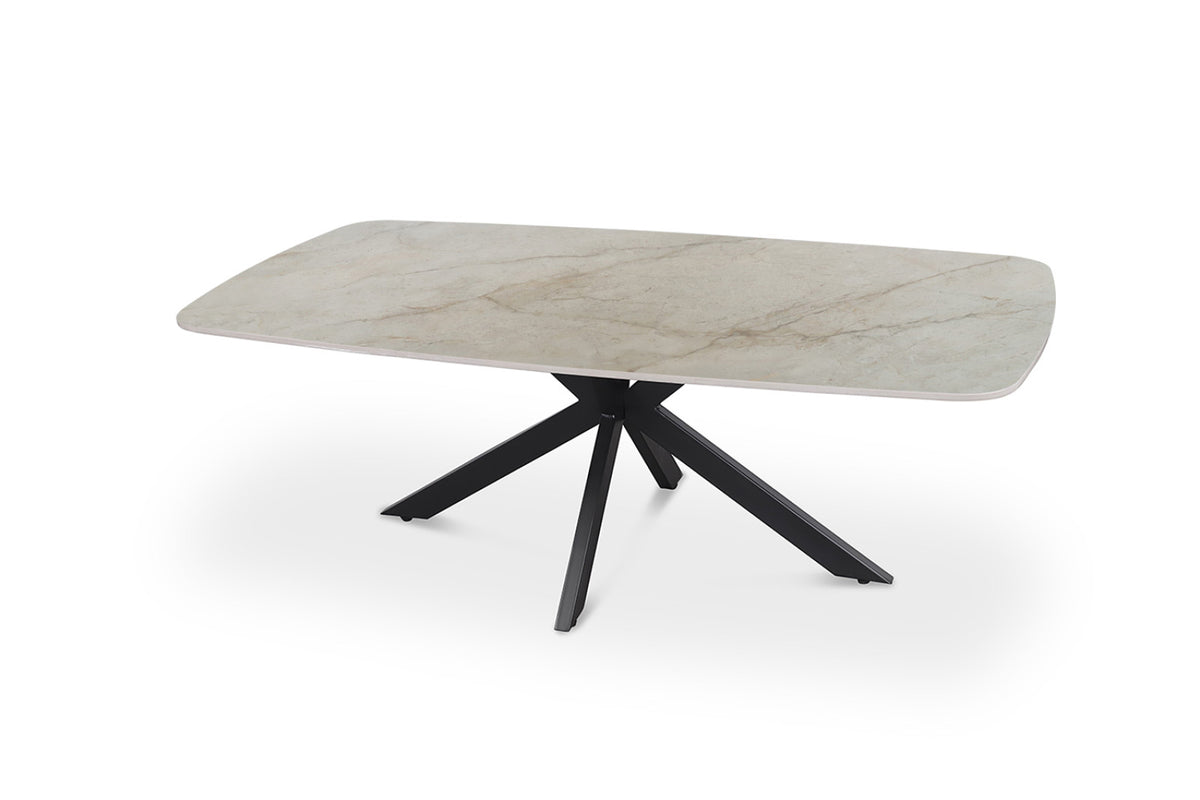 Table basse Apollo – Shakespeare beige brillant – Ovale 130 × 70 cm