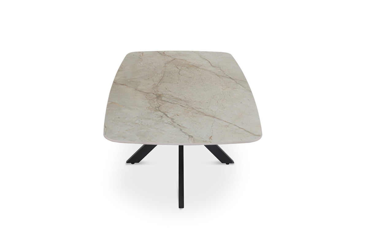 Table basse Apollo – Shakespeare beige brillant – Ovale 130 × 70 cm