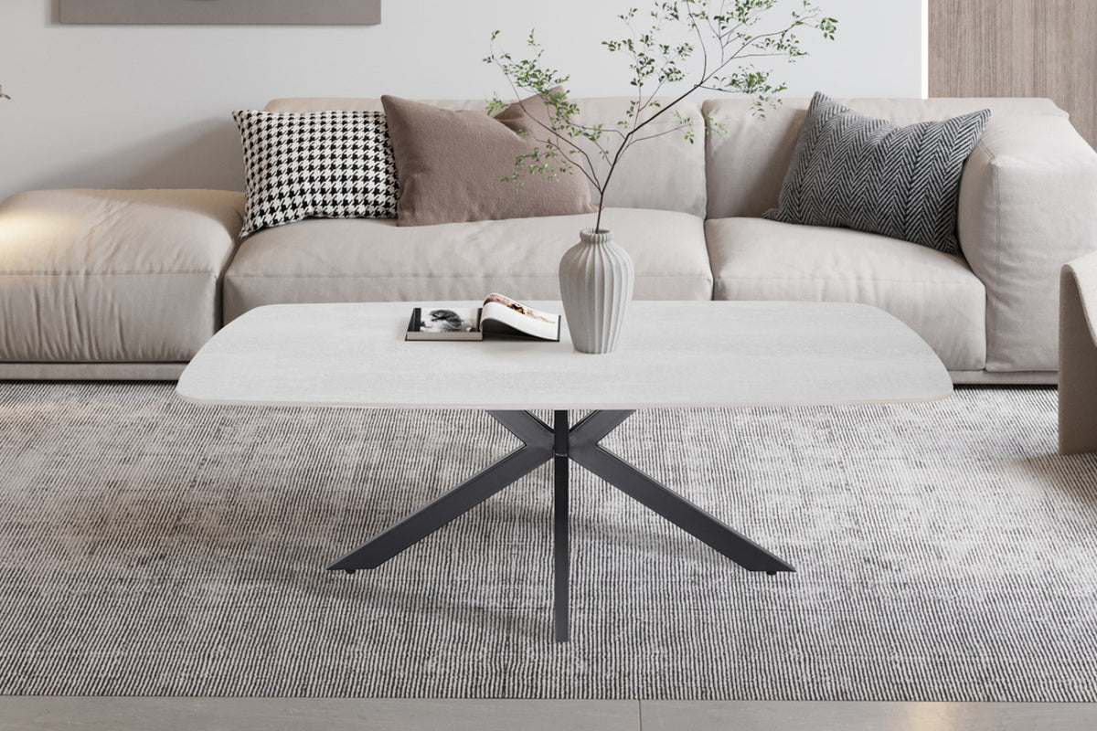 Table basse Apollo – ovale danoise pierre baroque gris – 130 cm