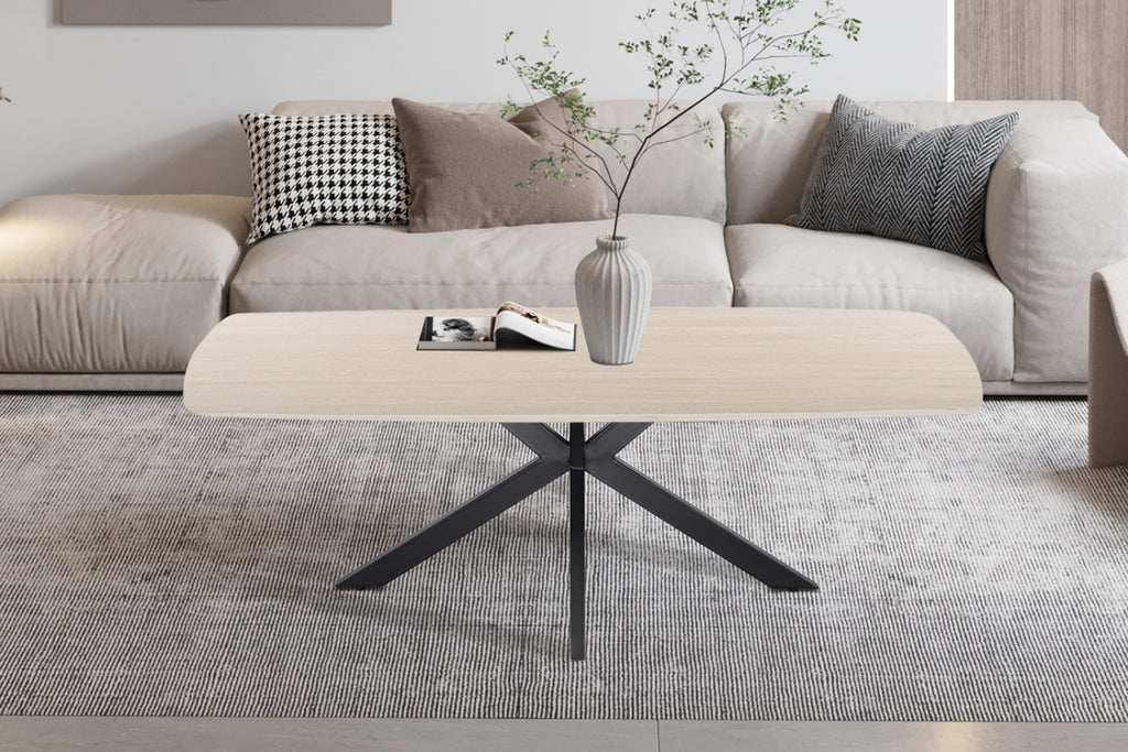 Table basse Apollo – Baroque beige – Ovale 130 × 70 cm