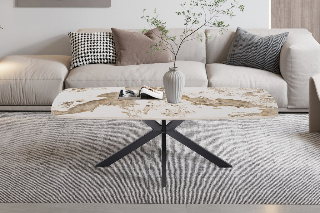 Table basse Apollo – Pandora brillant – Ovale 130 × 70 cm